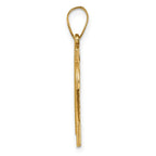 14k Large Brushed  Diamond-cut Number 24 Charm