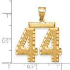 14k Large Brushed Diamond-cut Number 44 Charm