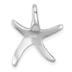 Sterling Silver Rhodium-plated Polished Sea Star Chain Slide