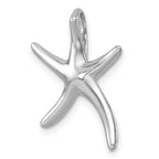 Sterling Silver Rhodium-plated Polished Sea Star Chain Slide