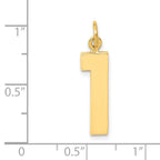 14k  Large Polished Number 1 Charm