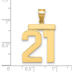 14k Large Polished Number 21 Charm