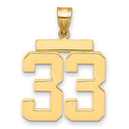 14k Large Polished Number 33 Charm