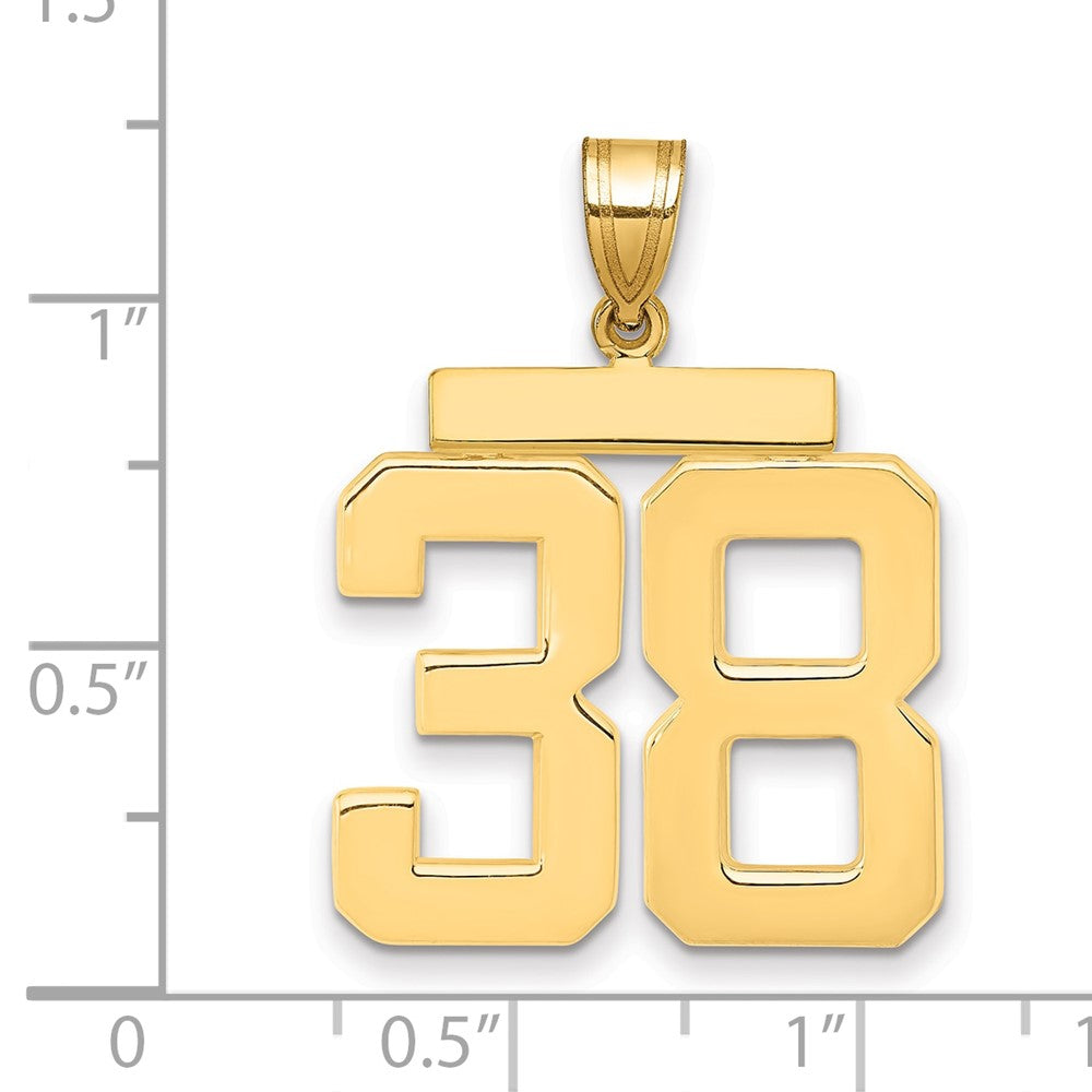 14k Large Polished Number 38 Charm