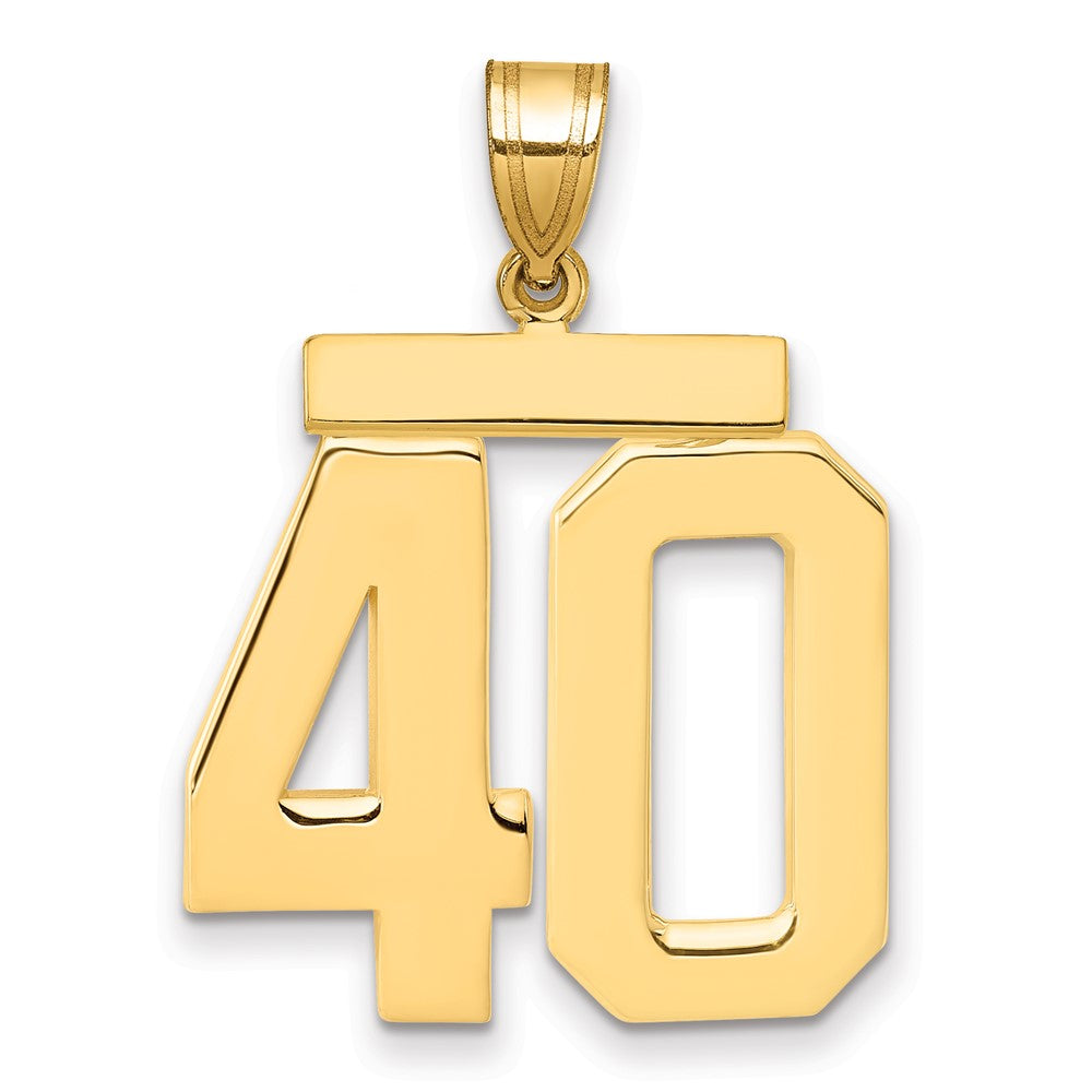 14k Large Polished Number 40 Charm