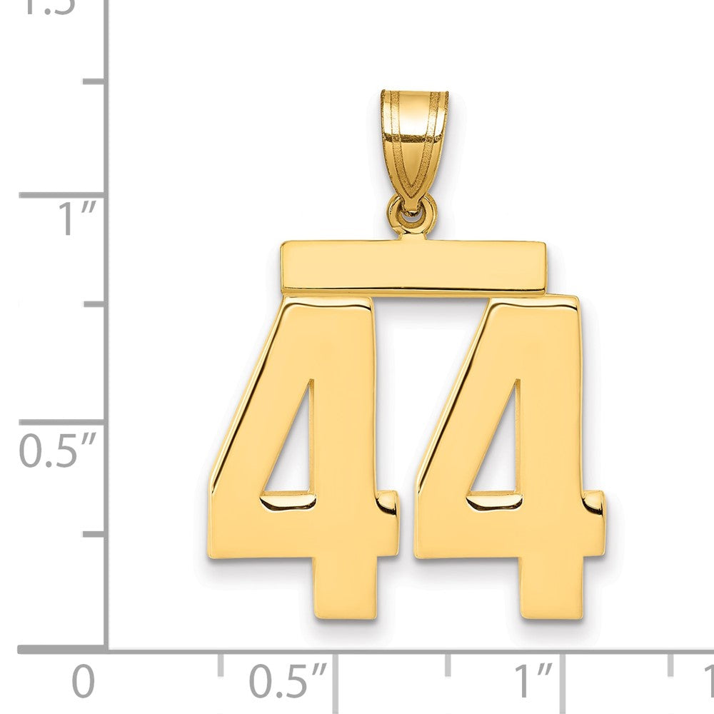 14k Large Polished Number 44 Charm