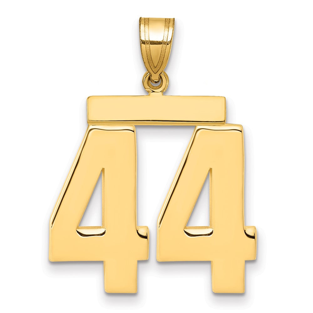 14k Large Polished Number 44 Charm
