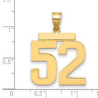 14k Large Polished Number 52 Charm