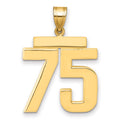 14k Large Polished Number 75 Charm