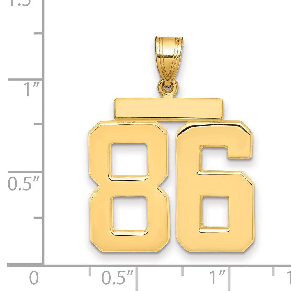 14k Large Polished Number 86 Charm