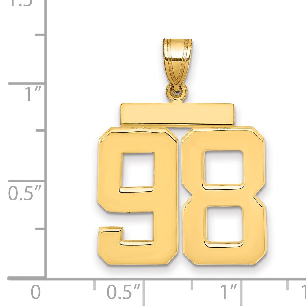 14k Large Polished Number 98 Charm