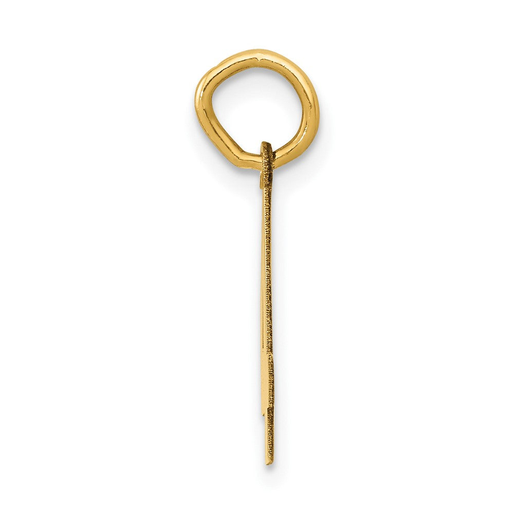 14k Small Polished Number 4 Charm