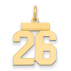 14k Small Polished Number 26 Charm