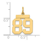14k Small Polished Number 89 Charm