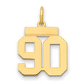 14k Small Polished Number 90 Charm