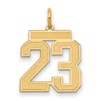 14k Medium Satin Number 23 Charm
