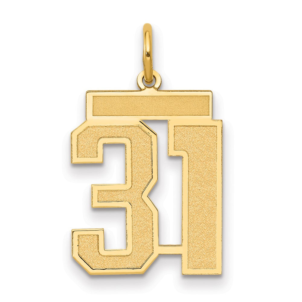 14k Medium Satin Number 31 Charm