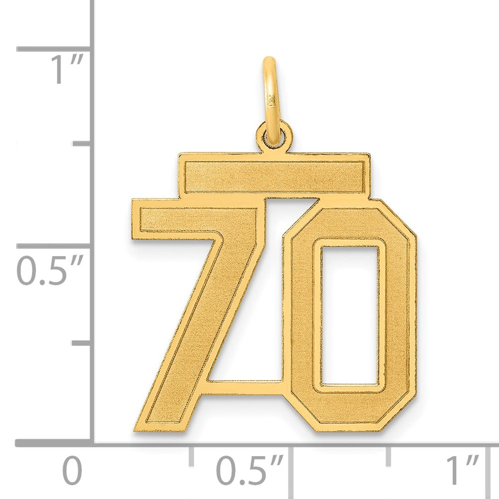 14k Medium Satin Number 70 Charm