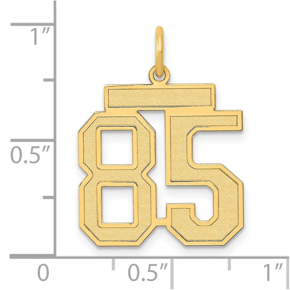 14k Medium Satin Number 85 Charm