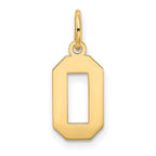 14k Small Satin Number 0 Charm