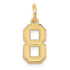 14k Small Satin Number 8 Charm