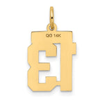 14k Small Satin Number 13 Charm