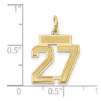 14k Small Satin Number 27 Charm