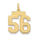 14k Small Satin Number 56 Charm