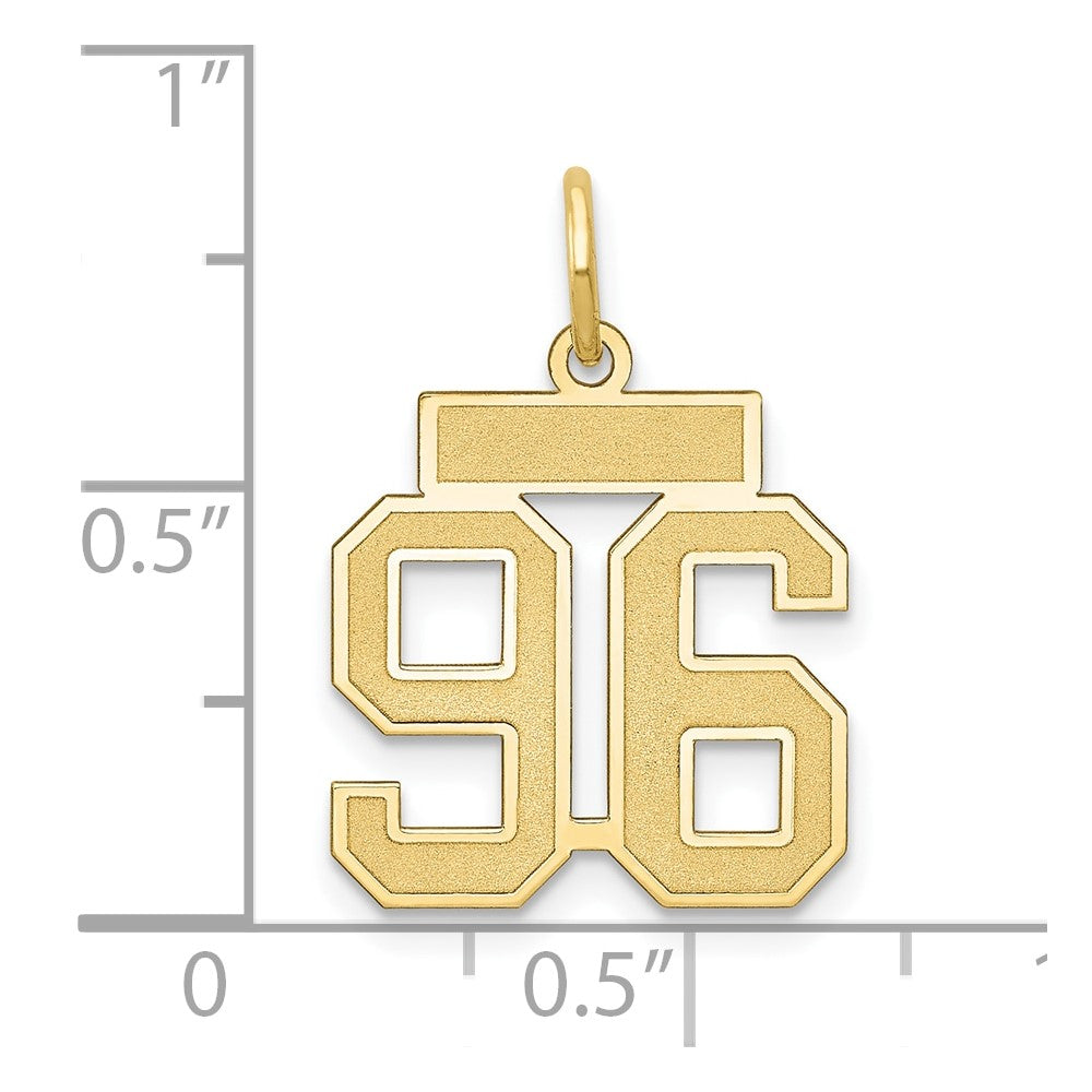 14k Small Satin Number 96 Charm