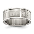 LOUISIANA STATE UNIV STAINLESS STEEL LOGO BAND RING SIZE 7