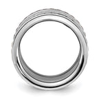 Stainless Steel Collegiate Louisiana State U Crystal Stacked Ring Set