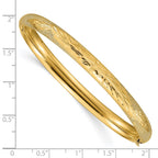 14k 4/16 Laser-Cut 6.00mm Hinged Oval Bangle Bracelet