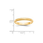 14k Yellow Gold 3mm Milgrain Half Round Wedding Band
