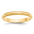 14k Yellow Gold 3mm Milgrain Half Round Wedding Band