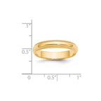 14k Yellow Gold 4mm Milgrain Half Round Wedding Band