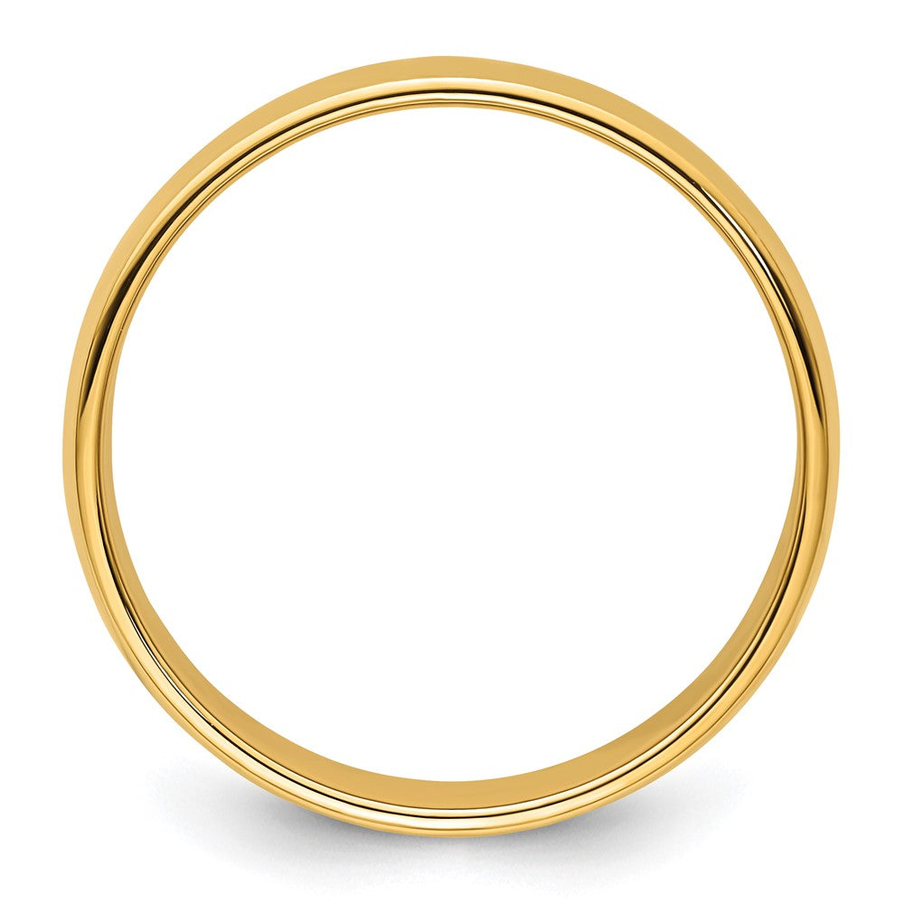 14k Yellow Gold 8mm Milgrain Half Round Wedding Band