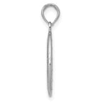 14k White Gold Polished and Satin Solid Miraculous Medal Oval Pendant
