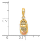14k  3-D Two-tone Baby Shoe with Heart Charm