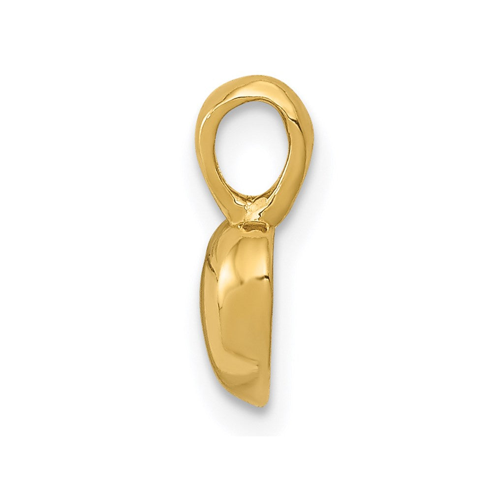 14K Polished Domed Concave Back Heart Charm