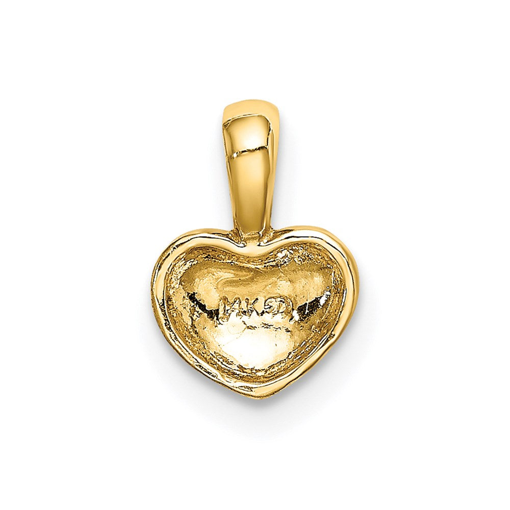 14K Polished Domed Concave Back Heart Charm