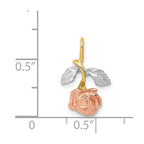 14k with White and Rose Rhodium Rose Chain Slide
