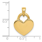 14k and White Rhodium Hollow Polished 3-D Reversible Heart Charm