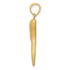14k Solid Diamond-cut 3-D Italian Horn Charm