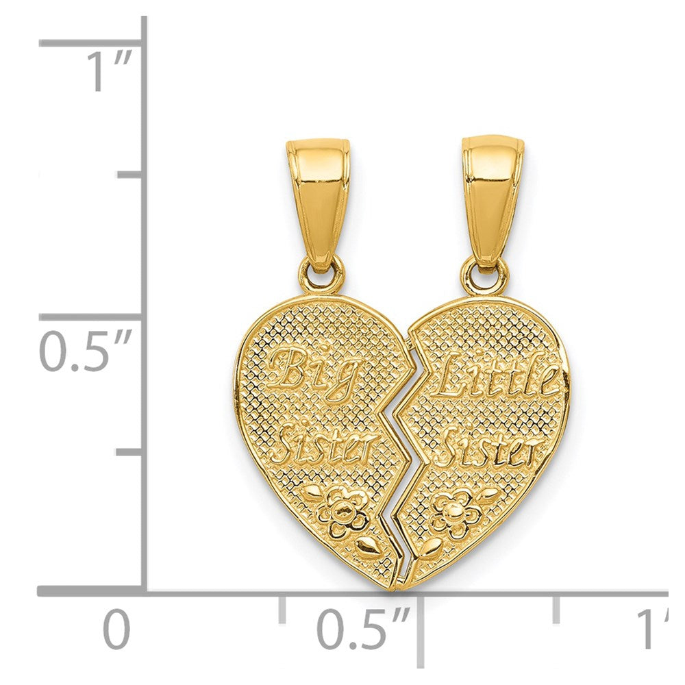 14k BIG SISTER-LITTLE SISTER 2-Piece Break-apart Charm