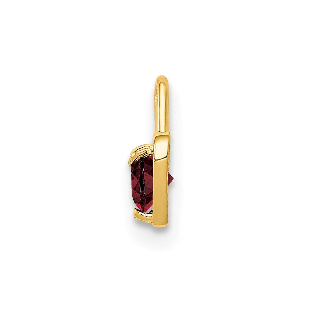 14ky July Synthetic Birthstone Heart Charm