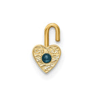 14ky December Synthetic Birthstone Heart Charm