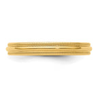 14k Yellow Gold 3mm Milgrain Half Round Comfort Fit Wedding Band