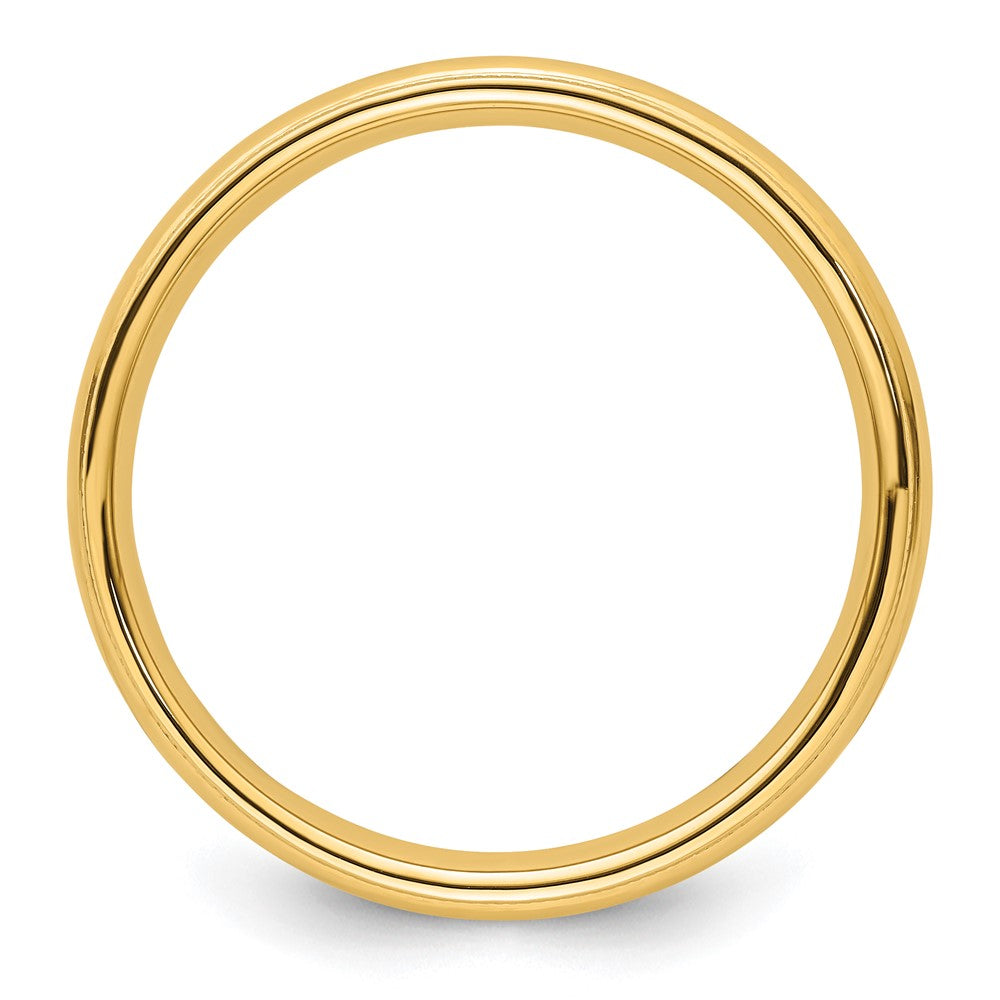 14k Yellow Gold 4mm Milgrain Half Round Comfort Fit Wedding Band