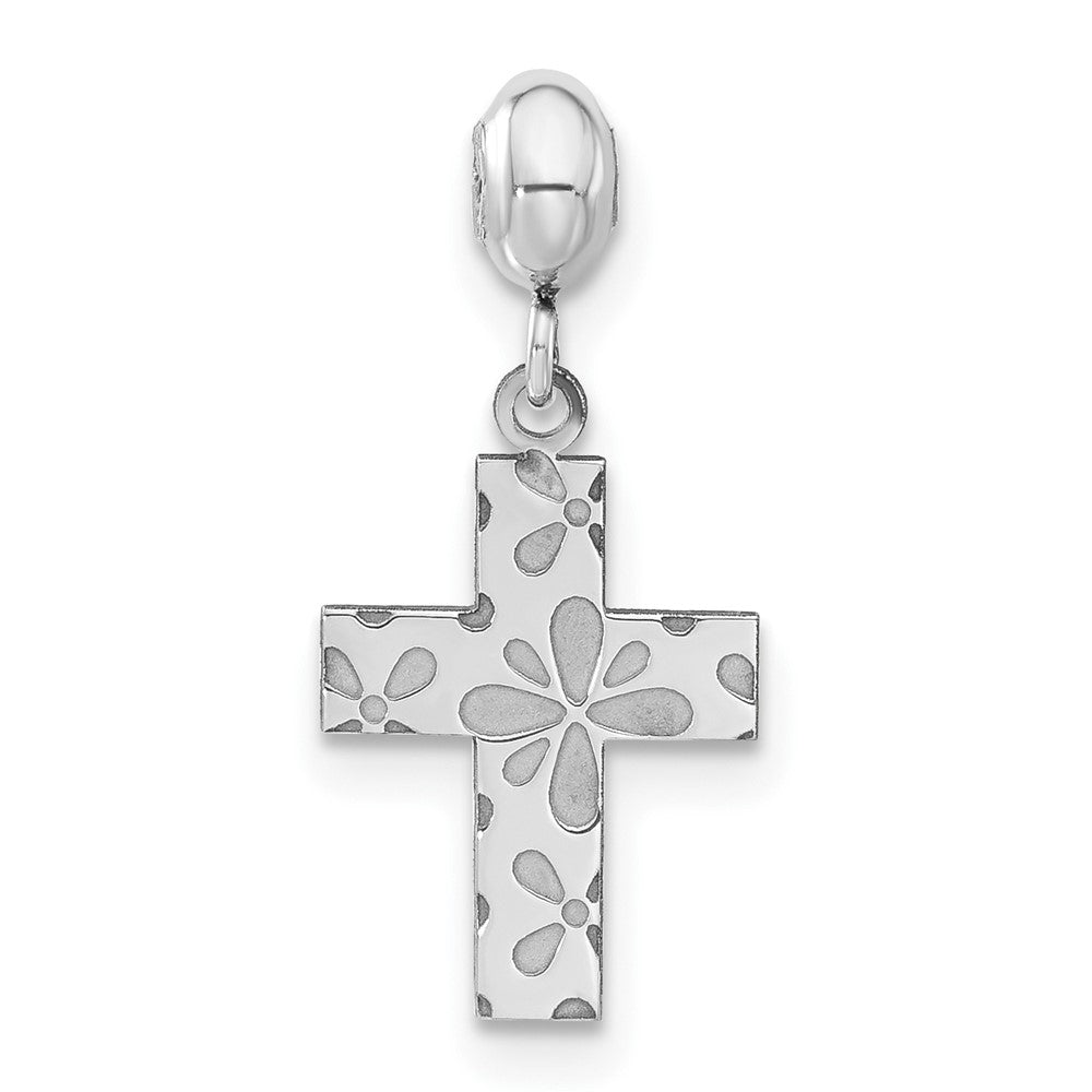 Sterling Silver Rhodium-plated MeMi Cross Charm