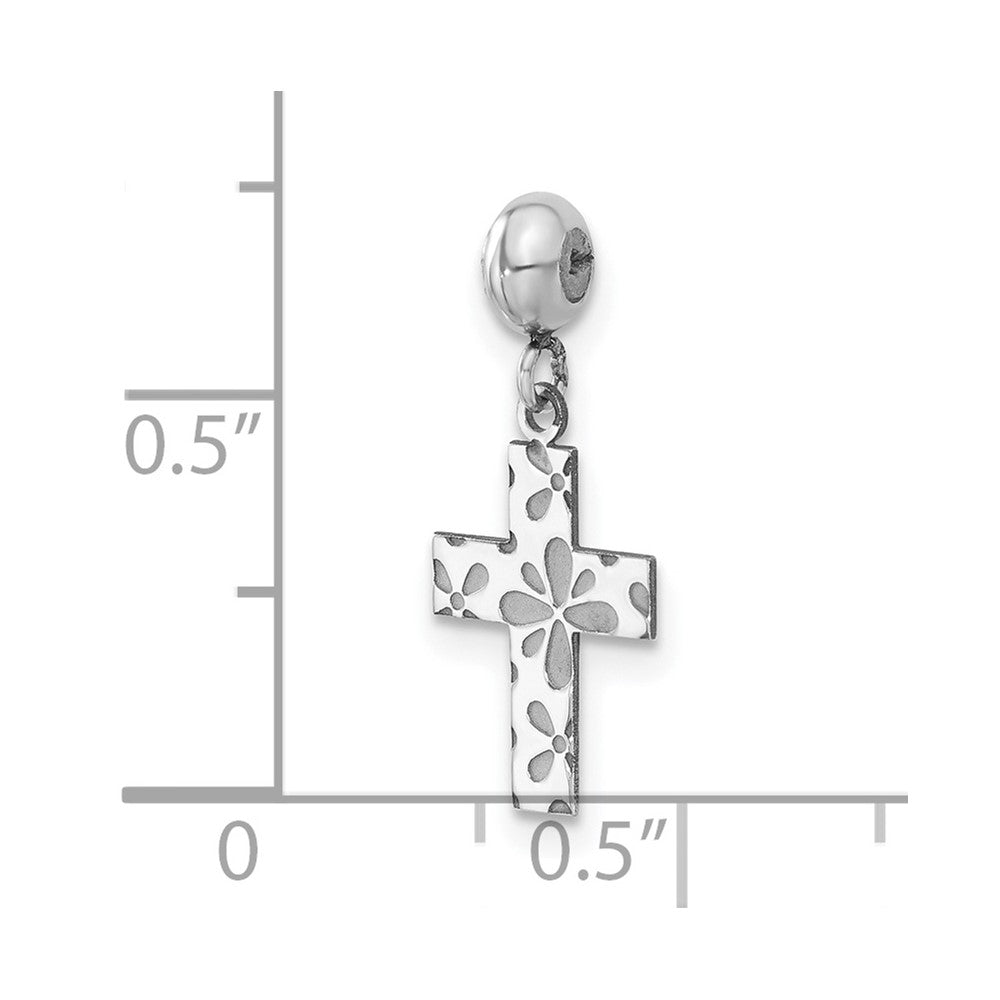 Sterling Silver Rhodium-plated MeMi Cross Charm